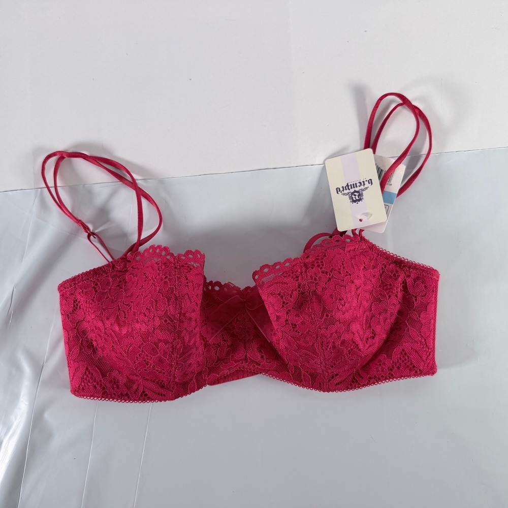 b.tempt'd by Wacoal Ciao Bella Balconette Underwire Bra Cerise Red 34C NWT